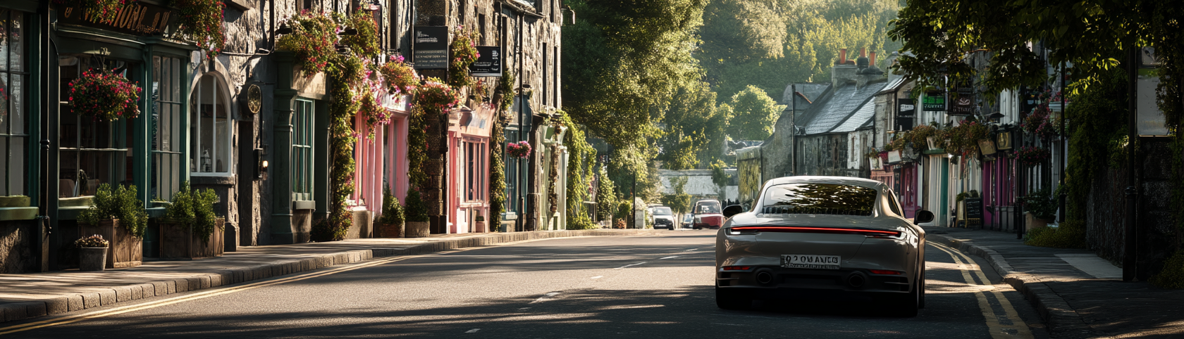 Classic Car in side of road